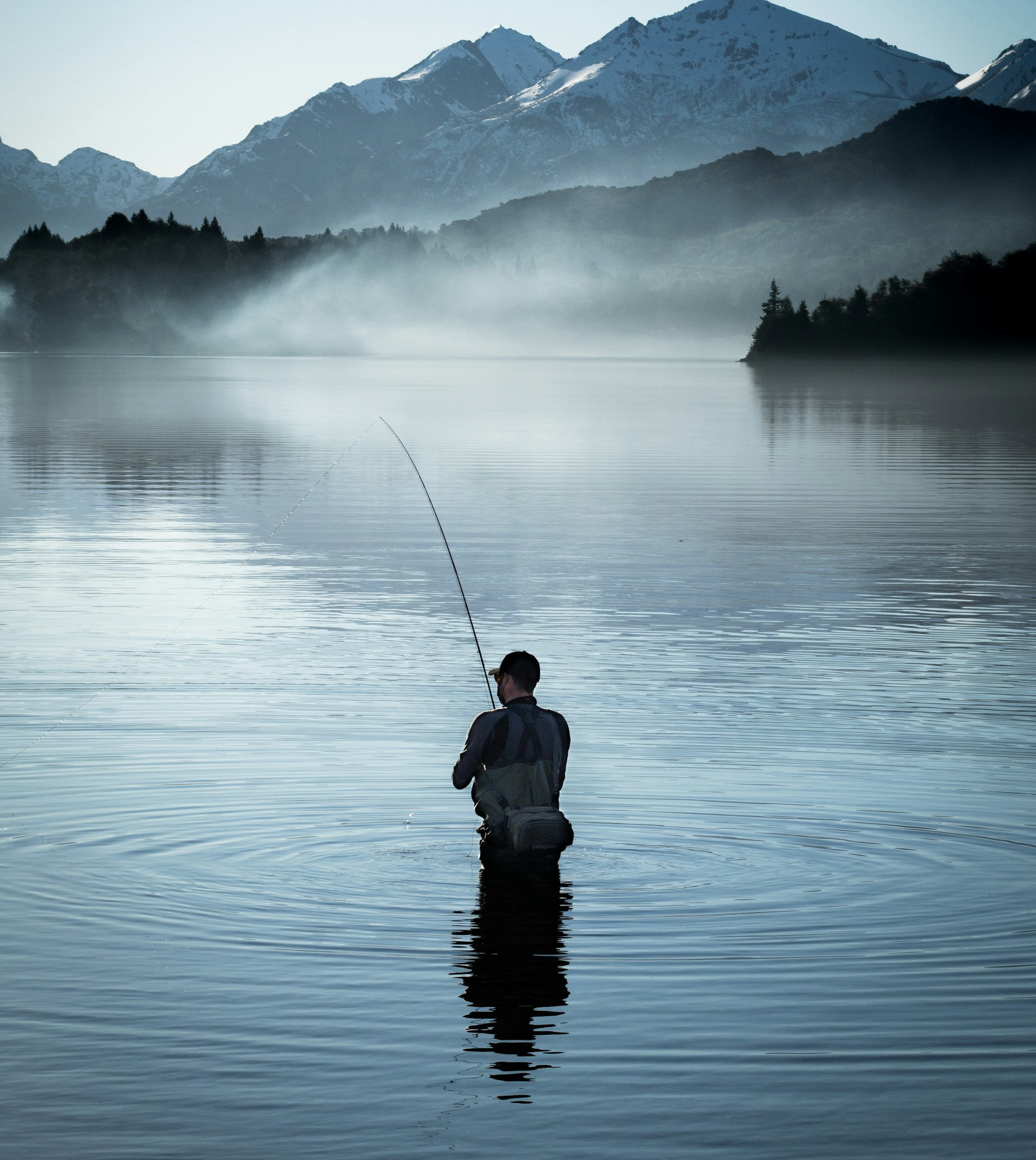 Fly fishing on the water